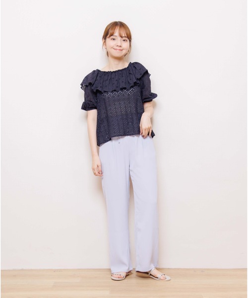 flower（フラワー）の「リラックスハイウエストロングパンツ（その他パンツ・レディース・パープル/グリーン・FREE）」の16枚目の写真