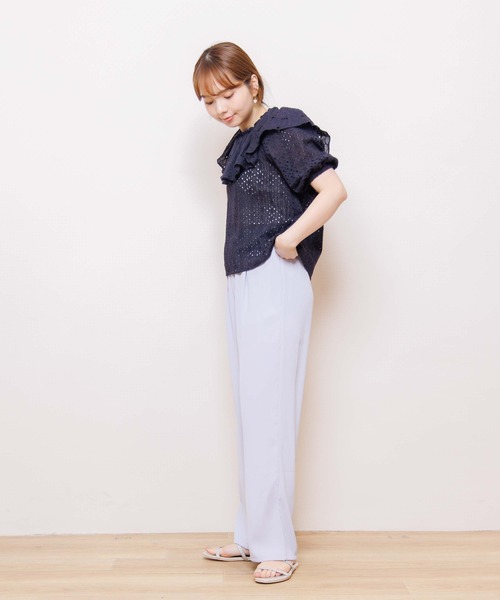 flower（フラワー）の「リラックスハイウエストロングパンツ（その他パンツ・レディース・パープル/グリーン・FREE）」の12枚目の写真