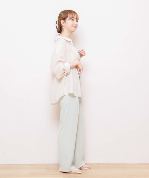 flower（フラワー）の「リラックスハイウエストロングパンツ（その他パンツ・レディース・パープル/グリーン・FREE）」の5枚目の写真