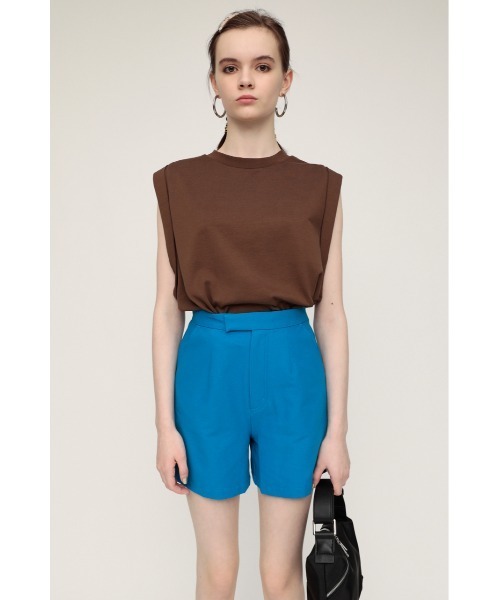 SLY（スライ）の「RELAX HW S/PT リラックス ルーズ スラックス ハイウェスト ショートパンツ（スラックス・レディース・ブルー/マルチ・1/2/0）」の3枚目の写真