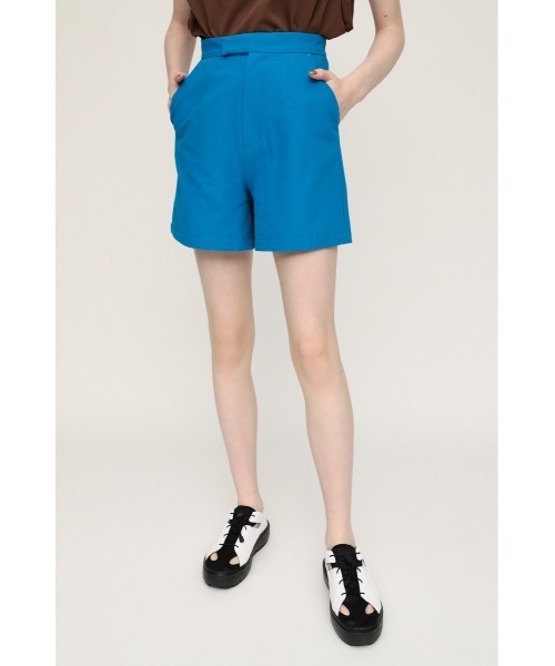 SLY（スライ）の「RELAX HW S/PT リラックス ルーズ スラックス ハイウェスト ショートパンツ（スラックス・レディース・ブルー/マルチ・1/2/0）」の4枚目の写真