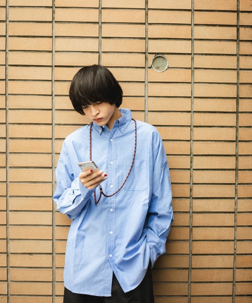 BROKEN BASE（ブロークンベース）の「ビッグシルエット袖タックシャツ（シャツ/ブラウス・メンズ・ストライプ/サックスブルー/ホワイト・MEDIUM/LARGE）」の12枚目の写真