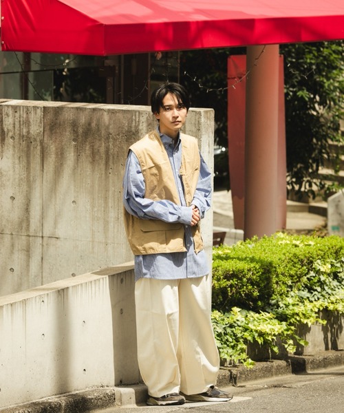 BROKEN BASE（ブロークンベース）の「ビッグシルエット袖タックシャツ（シャツ/ブラウス・メンズ・ストライプ/サックスブルー/ホワイト・MEDIUM/LARGE）」の22枚目の写真