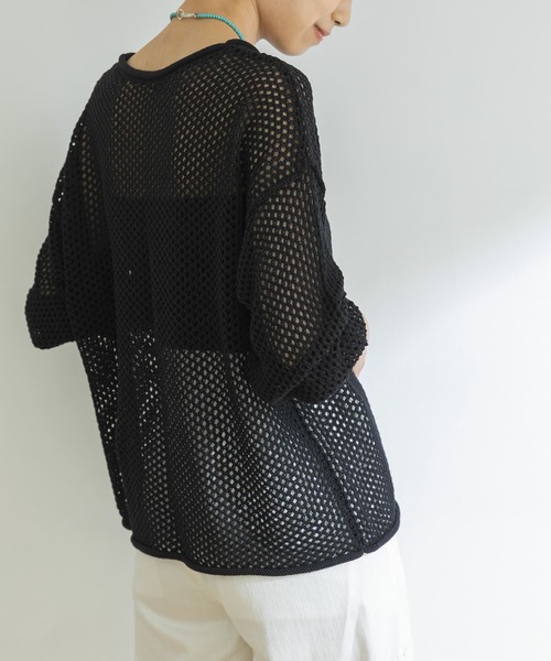 URBAN RESEARCH（アーバンリサーチ）の「メッシュニットプルオーバー（ニット/セーター・レディース・ブラック/ボルドー/ベージュ系その他・FREE）」の7枚目の写真