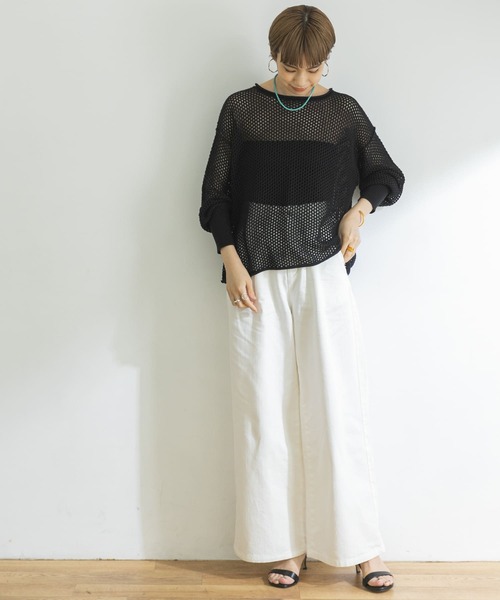 URBAN RESEARCH（アーバンリサーチ）の「メッシュニットプルオーバー（ニット/セーター・レディース・ブラック/ボルドー/ベージュ系その他・FREE）」の10枚目の写真