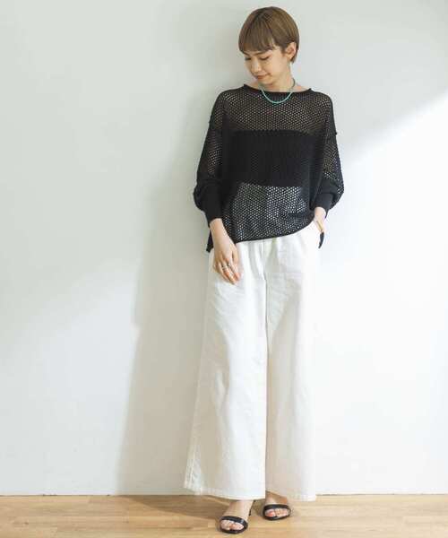 URBAN RESEARCH（アーバンリサーチ）の「メッシュニットプルオーバー（ニット/セーター・レディース・ブラック/ボルドー/ベージュ系その他・FREE）」の11枚目の写真