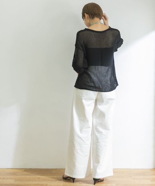 URBAN RESEARCH（アーバンリサーチ）の「メッシュニットプルオーバー（ニット/セーター・レディース・ブラック/ボルドー/ベージュ系その他・FREE）」の13枚目の写真