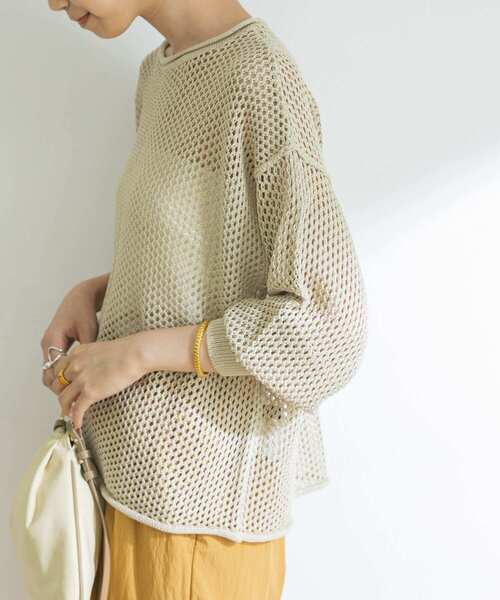 URBAN RESEARCH（アーバンリサーチ）の「メッシュニットプルオーバー（ニット/セーター・レディース・ブラック/ボルドー/ベージュ系その他・FREE）」の18枚目の写真