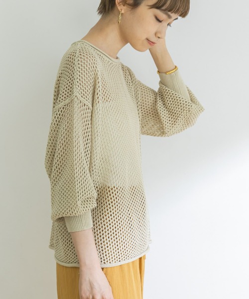 URBAN RESEARCH（アーバンリサーチ）の「メッシュニットプルオーバー（ニット/セーター・レディース・ブラック/ボルドー/ベージュ系その他・FREE）」の20枚目の写真