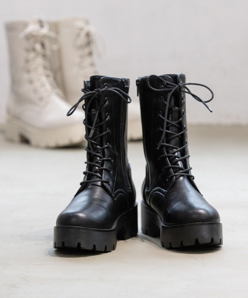 repipi armario(レピピ アルマリオ)の「ボリュームソールブーツ(ブーツ・キッズ・ブラック/ホワイト系・SMALL/MEDIUM/LARGE)」の1枚目の写真