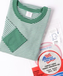 JEMORGAN ワッフルボーダー長袖クルーネック（パック入）