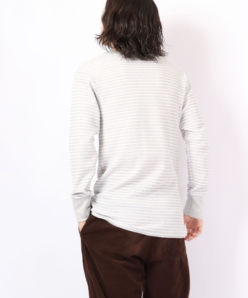 JEMORGAN(ジェーイーモーガン)の「JEMORGAN ワッフルボーダー長袖クルーネック(パック入)(Tシャツ/カットソー・メンズ・ホワイト×グリーン/杢グレー/レッド系その他/ホワイト×ネイビー/ナチュラル/チャコール・S/M/L/XL)」の18枚目の写真