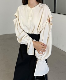 Louere | ショルダーカットバンドカラーブラウス(シャツ/ブラウス)