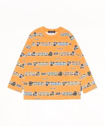 Moujonjon（ムージョンジョン）の「在来線電車総柄プリント長袖Ｔシャツ（Tシャツ/カットソー）」