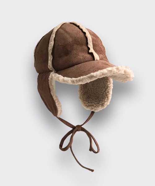 ALTROSE（アルトローズ）の「キャップ [ムートン風フライト]（キャップ・レディース・ブラック/ベージュ/ブラウン/キャメル・FREE）」の6枚目の写真