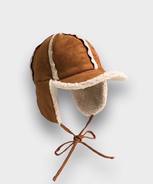 ALTROSE（アルトローズ）の「キャップ [ムートン風フライト]（キャップ・レディース・ブラック/ベージュ/ブラウン/キャメル・FREE）」の5枚目の写真