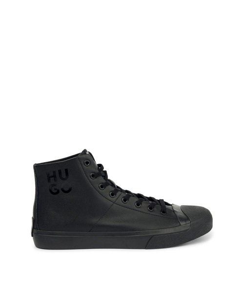 HUGO(ヒューゴ)の「HUGOスタックロゴ バルカナイズソール ハイカット スニーカー(スニーカー・メンズ・ホワイト/ブラック・41/42/44/45/40/43/39)」の7枚目の写真