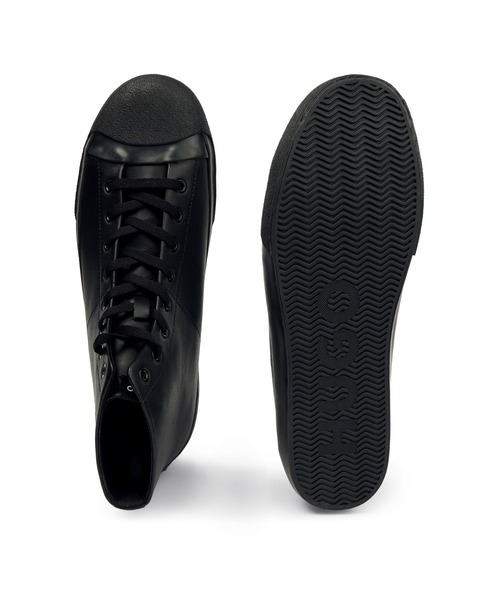 HUGO(ヒューゴ)の「HUGOスタックロゴ バルカナイズソール ハイカット スニーカー(スニーカー・メンズ・ホワイト/ブラック・41/42/44/45/40/43/39)」の4枚目の写真