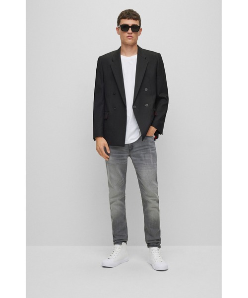 HUGO(ヒューゴ)の「HUGOスタックロゴ バルカナイズソール ハイカット スニーカー(スニーカー・メンズ・ホワイト/ブラック・41/42/44/45/40/43/39)」の12枚目の写真