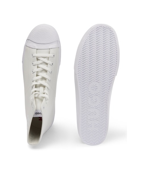 HUGO(ヒューゴ)の「HUGOスタックロゴ バルカナイズソール ハイカット スニーカー(スニーカー・メンズ・ホワイト/ブラック・41/42/44/45/40/43/39)」の11枚目の写真