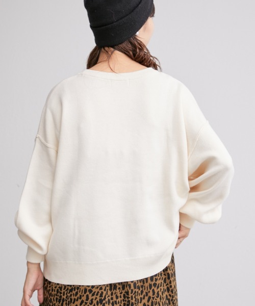 CIAOPANIC TYPY(チャオパニックティピー)の「□【新色追加】【OSORO】スウェットライクニット(ニット/セーター・レディース・グレー/ブラック/グリーン/ピンク/ホワイト系その他/イエロー/ブルー/ブラウン・ONE SIZE)」の13枚目の写真