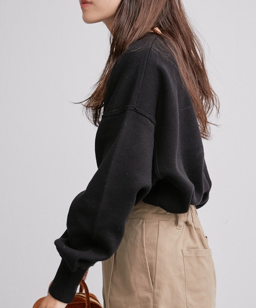 CIAOPANIC TYPY(チャオパニックティピー)の「□【新色追加】【OSORO】スウェットライクニット(ニット/セーター・レディース・グレー/ブラック/グリーン/ピンク/ホワイト系その他/イエロー/ブルー/ブラウン・ONE SIZE)」の22枚目の写真