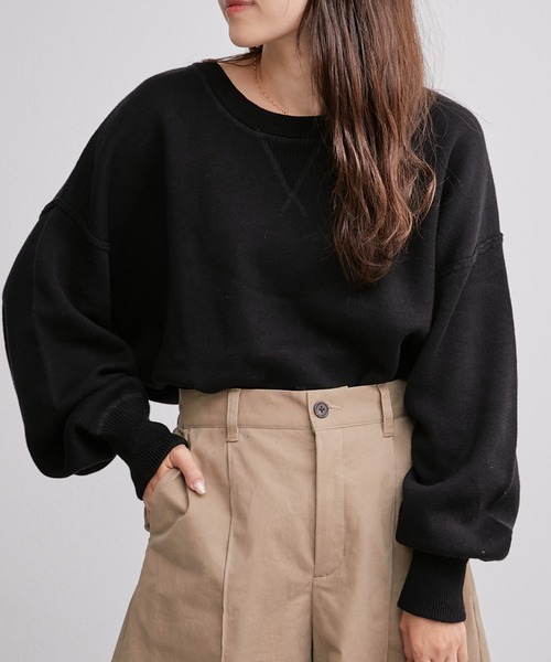 CIAOPANIC TYPY(チャオパニックティピー)の「□【新色追加】【OSORO】スウェットライクニット(ニット/セーター・レディース・グレー/ブラック/グリーン/ピンク/ホワイト系その他/イエロー/ブルー/ブラウン・ONE SIZE)」の20枚目の写真