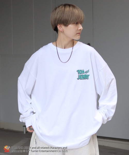 Tom&Jerry(トムアンドジェリー)の「【TOM&JERRY / トムとジェリー】バックプリント / 袖プリント ビッグシルエットロゴロンT(Tシャツ/カットソー・メンズ・グリーン/ホワイト系その他/パープル系その他/ブラック/ホワイト/グレー系その他・L/M)」の19枚目の写真