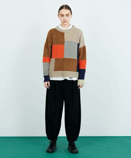 FRAPBOIS(フラボア)の「パッチゲージニット(ニット/セーター・レディース・ブラック/ベージュ・1/2)」の15枚目の写真