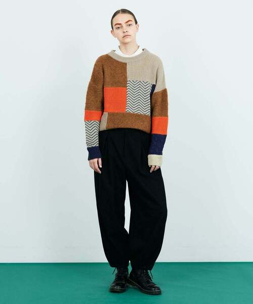 FRAPBOIS(フラボア)の「パッチゲージニット(ニット/セーター・レディース・ブラック/ベージュ・1/2)」の16枚目の写真