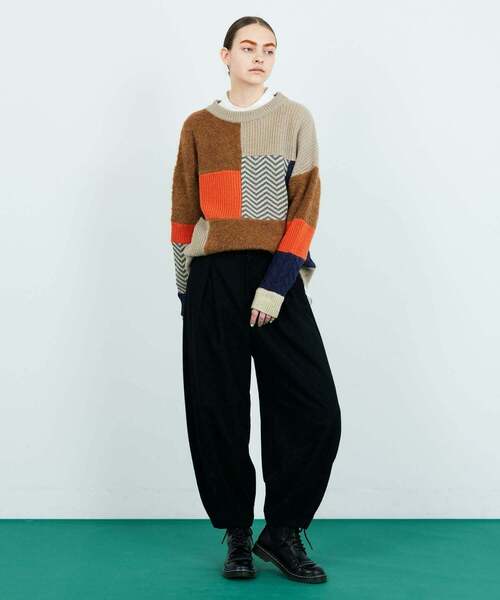 FRAPBOIS(フラボア)の「パッチゲージニット(ニット/セーター・レディース・ブラック/ベージュ・1/2)」の17枚目の写真