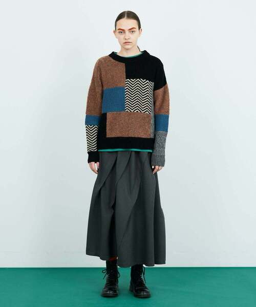 FRAPBOIS(フラボア)の「パッチゲージニット(ニット/セーター・レディース・ブラック/ベージュ・1/2)」の19枚目の写真