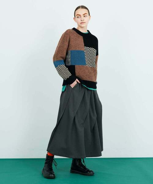 FRAPBOIS(フラボア)の「パッチゲージニット(ニット/セーター・レディース・ブラック/ベージュ・1/2)」の20枚目の写真