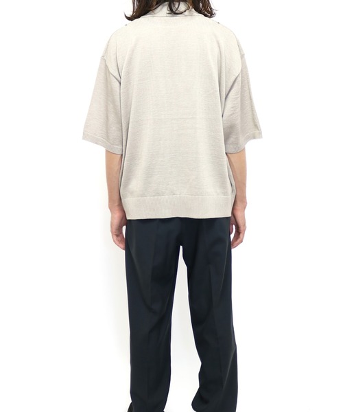 elephant TRIBAL fabrics(エレファントトライバルファブリックス)の「elephant TRIBAL fabrics Grandfather knit polo(ポロシャツ・メンズ・ホワイト/ブラック/ベージュ・FREE)」の7枚目の写真