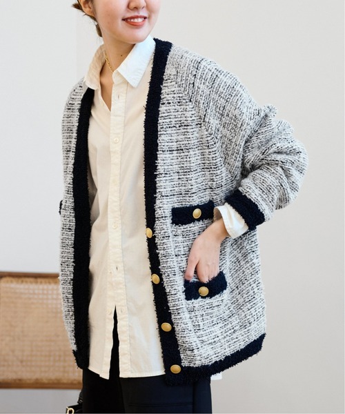 タグ付き☆ FRAMeWORK フレームワーク　カーディガン 金ボタン　ツイード FRAMeWORK（フレームワーク）の「2WAY金ボタンカーディガン