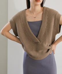 select MOCA | 2023 SS ワッフル編みVネックニットベスト(ベスト)