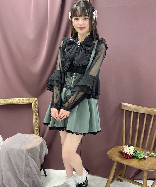 ROJITA(ロジータ)の「ラッフルスリーブドビードットブラウス(シャツ/ブラウス・レディース・ホワイト/ブラック/ピンク・FREE)」の16枚目の写真