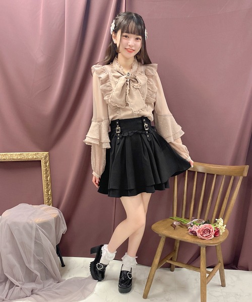 ROJITA(ロジータ)の「ラッフルスリーブドビードットブラウス(シャツ/ブラウス・レディース・ホワイト/ブラック/ピンク・FREE)」の18枚目の写真