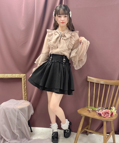 ROJITA(ロジータ)の「ラッフルスリーブドビードットブラウス(シャツ/ブラウス・レディース・ホワイト/ブラック/ピンク・FREE)」の8枚目の写真