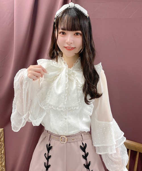 ROJITA ハートバックルラッフルフリルブラウス 明日カノ ゆあてゃ