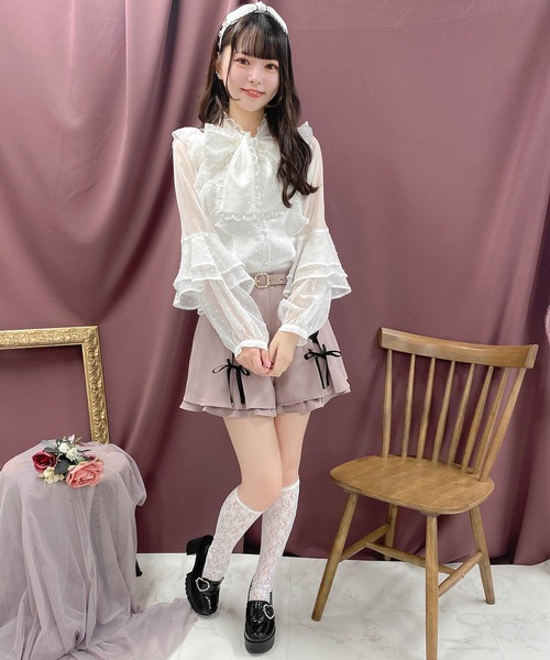 ROJITA(ロジータ)の「ラッフルスリーブドビードットブラウス(シャツ/ブラウス・レディース・ホワイト/ブラック/ピンク・FREE)」の10枚目の写真