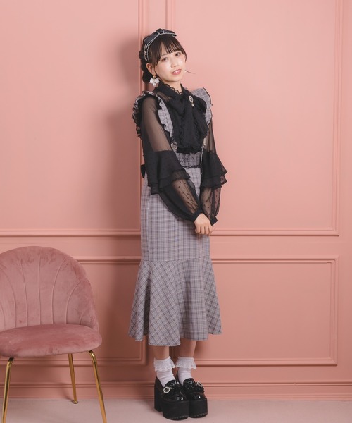 ROJITA(ロジータ)の「ラッフルスリーブドビードットブラウス(シャツ/ブラウス・レディース・ホワイト/ブラック/ピンク・FREE)」の12枚目の写真