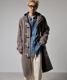 メンズのダッフルコート（ブラウン/茶色系・ロング丈）ファッション