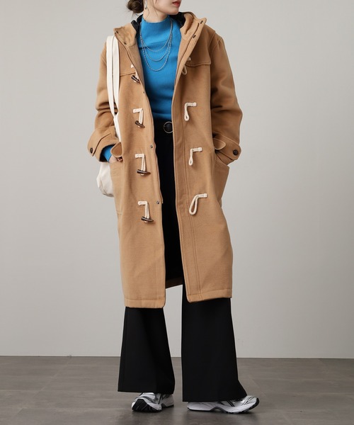 Questioning(クエスチョニング)の「big duffel coat / ビッグシルエット ダッフルコート unisex(ダッフルコート・メンズ・ブラック/ベージュ/グレー/レッド/ブルー/パープル/ピンク/オレンジ/ベージュ系2/ブラック系1/ブラック系2/ベージュ系1/ブラウン系2/レッド系2/ブラウン系1/ライトブルー・M/L/XL)」の22枚目の写真