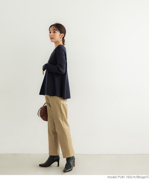 coca(coca)(コカ)の「裏フリース超極暖ストレットテーパードパンツ(スラックス・レディース・ベージュ/ピンク/アイボリー/ブラック・S/M/L)」の13枚目の写真