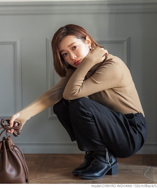 coca(coca)(コカ)の「裏フリース超極暖ストレットテーパードパンツ(スラックス・レディース・ベージュ/ピンク/アイボリー/ブラック・S/M/L)」の8枚目の写真