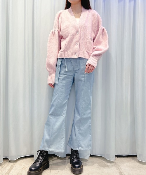 lilLilly（リルリリー）の「パステルカラーパフカーディガン（カーディガン/ボレロ・レディース・ブルー/ホワイト/ピンク・FREE）」の11枚目の写真