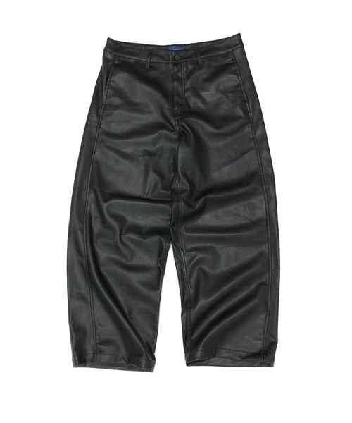 London Denim(ロンドンデニム)の「Highクオリティー フェイクレザー / テーパード ルーズ ワイドパンツ(スラックス・メンズ・ブラック・46/48/50/52)」の3枚目の写真