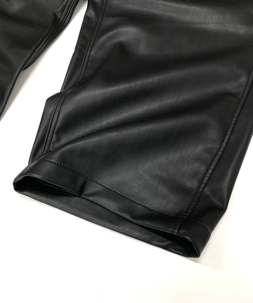 London Denim(ロンドンデニム)の「Highクオリティー フェイクレザー / テーパード ルーズ ワイドパンツ(スラックス・メンズ・ブラック・46/48/50/52)」の8枚目の写真