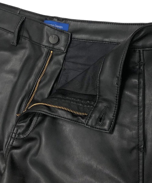 London Denim(ロンドンデニム)の「Highクオリティー フェイクレザー / テーパード ルーズ ワイドパンツ(スラックス・メンズ・ブラック・46/48/50/52)」の6枚目の写真